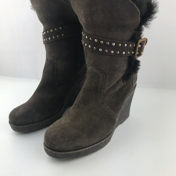 EMU Australia Heighton Low Brown Wedge Boots 8 - Picture 4 of 7